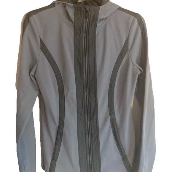 Athleta Women's Gray Verbier Hooded Soft Shell Zip Up Jacket - Picture 1 of 8
